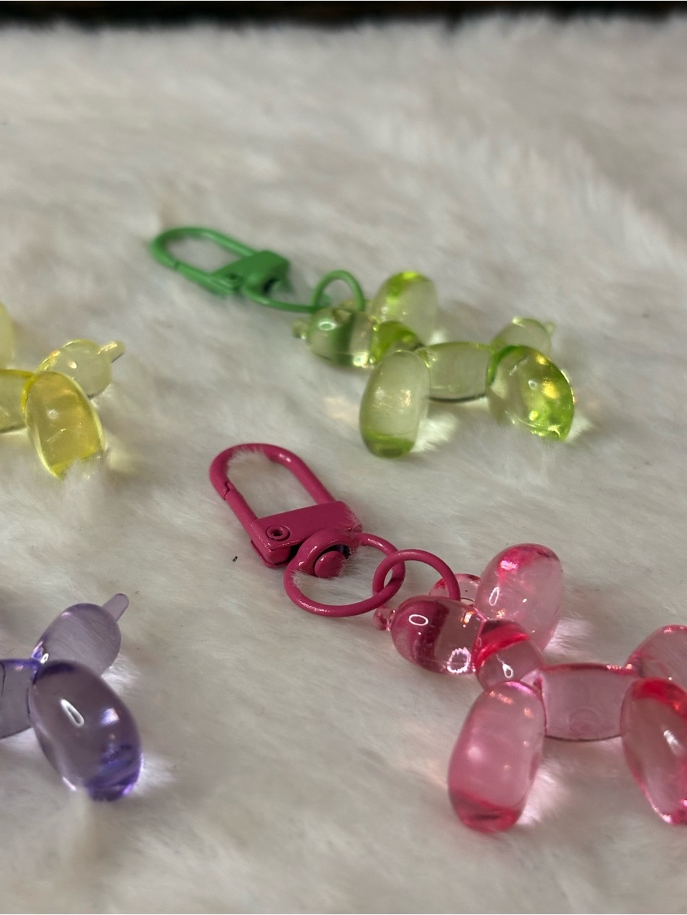 Translucent Balloon Dog Keychain Charms - Multi Color Pack - Picture 3 of 3